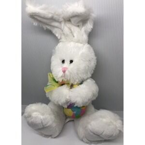 10" Easter‎ Bunny Plush Bunny With Colorful Easter Egg And Wired Posable Ears